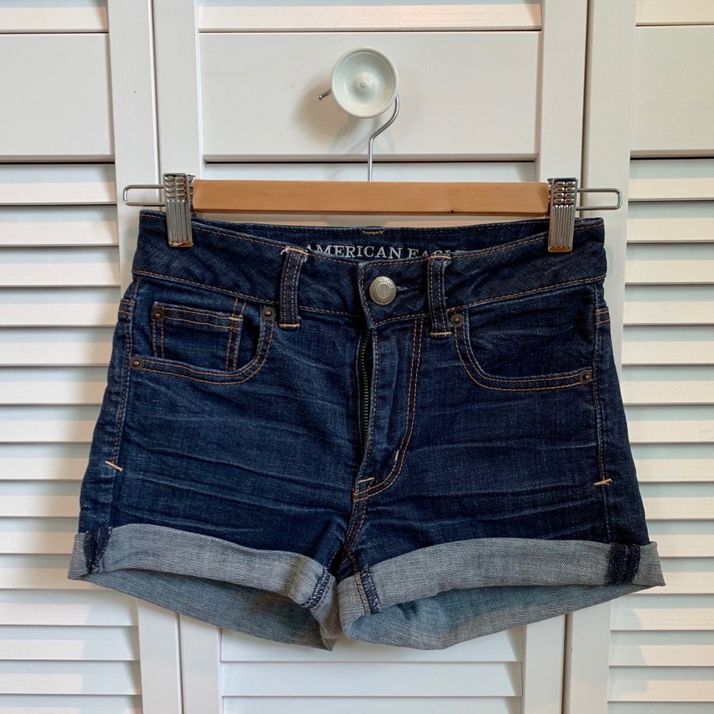 American Eagle Dark Wash Denim Shorts